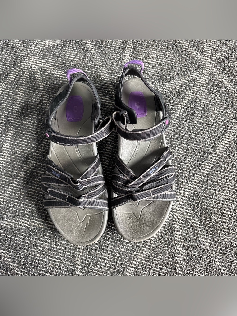 Teva Women's Tirra Black Ourple Strappy Sport Sandals Size 11 Hiking Outdoor - Picture 5 of 11